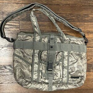 DIESEL vintage nylon military green camo tote laptop bag NWOT NEW many pockets